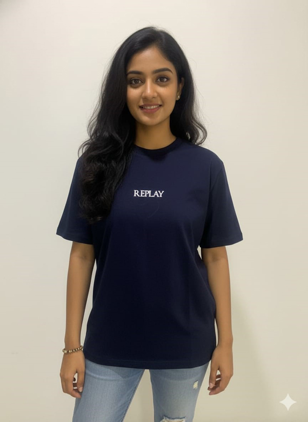 Reply Print Regular fit crew neck